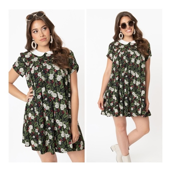 Smak Parlour | Retro Girlhoodcore Open Spaces Chrysanthemum Babydoll Dress | S - Picture 1 of 15